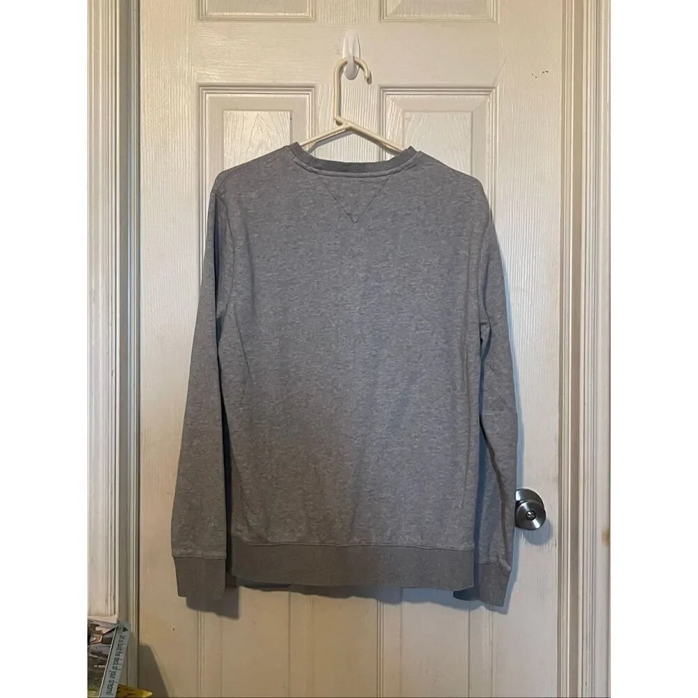 Tommy Hilfiger Heather Gray Essential Fleece Crew Neck Pullover Sweatshirt Large